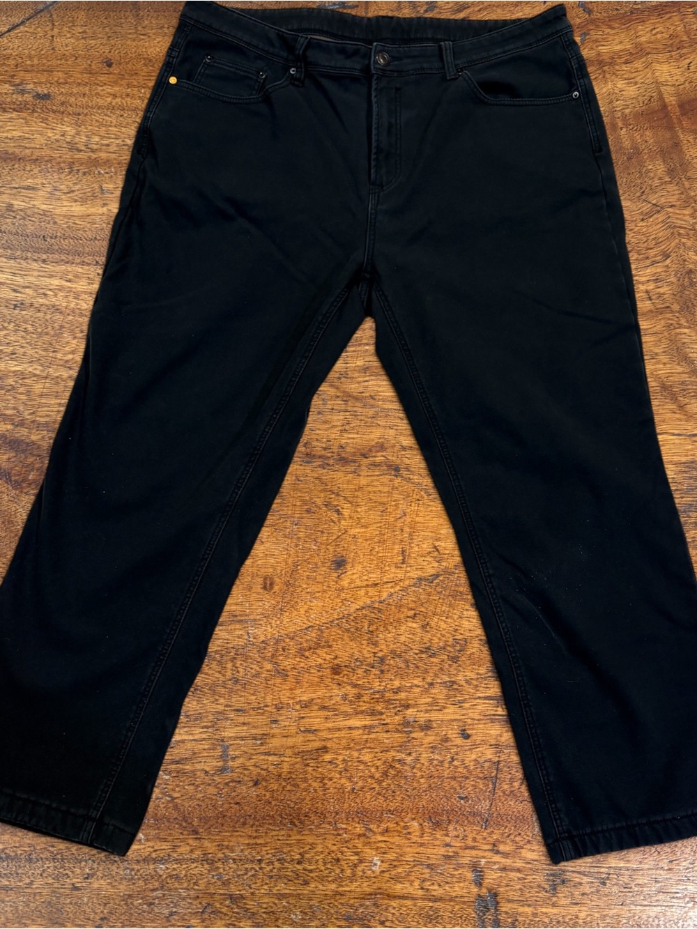 CAT Caterpillar Fleece Lined Denim Work Jeans Insulated Black Size 40x30